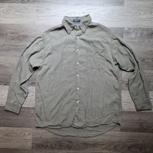 Vintage Button-Down Men's Shirt - Olive Green